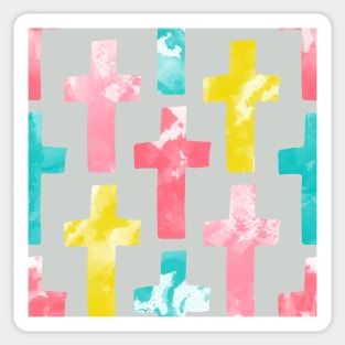 Watercolor Spring Crosses Sticker